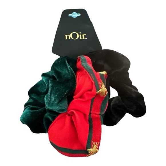 Noir Accessories - Noir 3-Piece Hair Scrunchies Set – Velvet & Satin – NWT